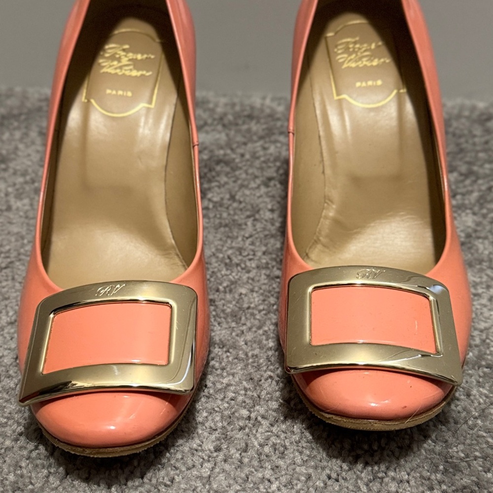 Roger Vivier Coral Peep-Toe Pumps